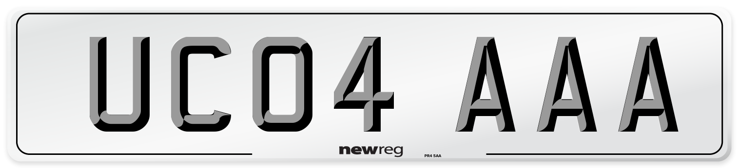 UC04 AAA Number Plate from New Reg